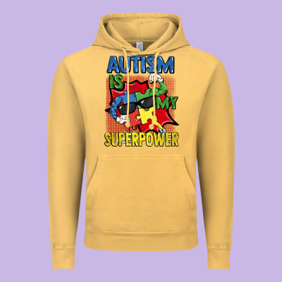 Autism Is My Superpower Autism Awareness Day Vintage Hoodie Designed By Fadigitalartstudio