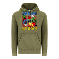 Vintage Olive Autism is my superpower Autism Awareness Day Vintage Hoodie - FaDigitalArtStudio