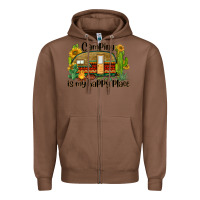 Chestnut camping is my happy place caravan Zipper Hoodie - BarkalooDesign