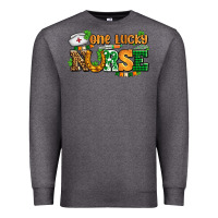 Charcoal Heather one lucky nurse Premium Sweatshirt - AdoDesignShop
