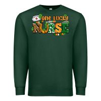 Sports Green one lucky nurse Premium Sweatshirt - AdoDesignShop