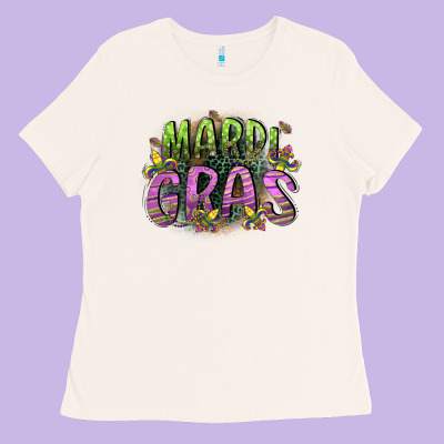 Mardi Gras Ladies Tee Designed By Cowgirlartshop