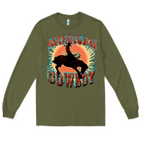 Army Green American cowboy Long Sleeve Tee - FaDigitalArtStudio