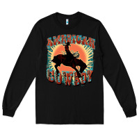 Black American cowboy Long Sleeve Tee - FaDigitalArtStudio