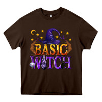 Chocolate Brown Basic Witch Heavy Core Tee - texasbilliewilder