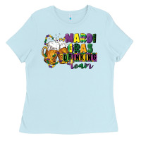 Baby Blue mardi gras drinking team 12 inches 300 dpi Ladies Tee - CowGirlArtShop