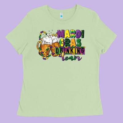 Mardi Gras Drinking Team 12 Inches 300 Dpi Ladies Tee Designed By Cowgirlartshop