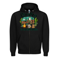 Black camping is my happy place caravan and gnome Zipper Hoodie - BarkalooDesign
