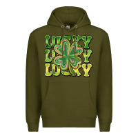 Army Green Lucky Clover Premium Hoodie - CowhideDigitalArt
