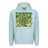 Blue Mist Lucky Clover Premium Hoodie - CowhideDigitalArt