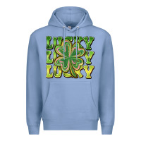Colony Blue Lucky Clover Premium Hoodie - CowhideDigitalArt