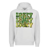 Dove Grey Lucky Clover Premium Hoodie - CowhideDigitalArt