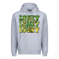 Heather Grey Lucky Clover Premium Hoodie - CowhideDigitalArt