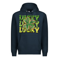 Navy Lucky Clover Premium Hoodie - CowhideDigitalArt