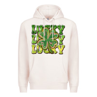 Pale Pink Lucky Clover Premium Hoodie - CowhideDigitalArt