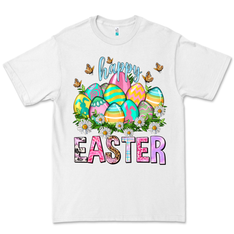 Happy Easter With Eggs Easter Day Premium Tee by HowdyJamesFarm | Teevron