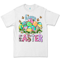 White Happy Easter with eggs Easter Day Premium Tee - HowdyJamesFarm