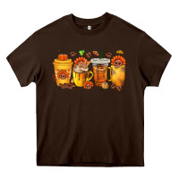 Chocolate Brown Thanksgiving Coffee Cups Heavy Core Tee - texasbilliewilder