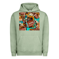 Pigment Oil Green football cactus sunflower Urban Hoodie - JahusDesignShop