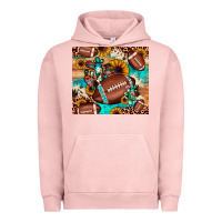 Pigment Salmon football cactus sunflower Urban Hoodie - JahusDesignShop