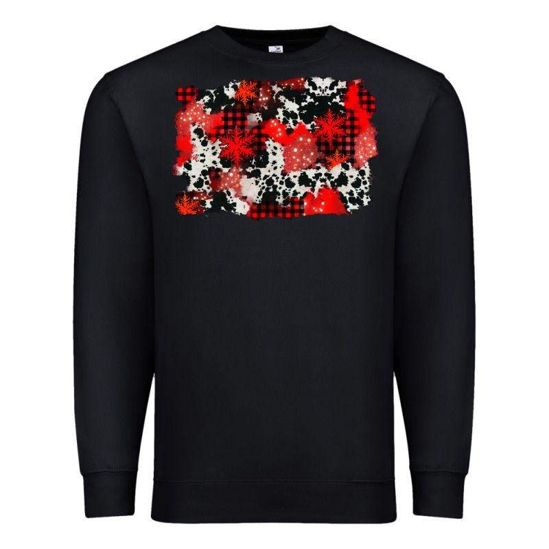 Western Red Cowhide Winter Background Premium Sweatshirt by AdoDesignShop | Teevron