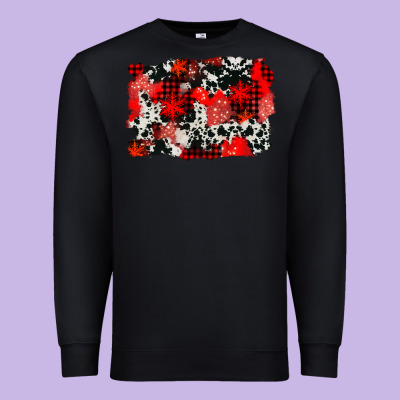 Western Red Cowhide Winter Background Premium Sweatshirt Designed By Adodesignshop