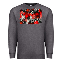 Charcoal Heather western red cowhide winter background Premium Sweatshirt - AdoDesignShop