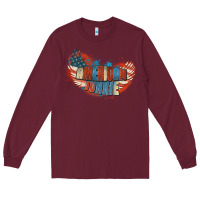 Burgundy American junkie 4th of july Long Sleeve Tee - FaDigitalArtStudio
