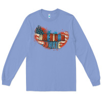 Colony Blue American junkie 4th of july Long Sleeve Tee - FaDigitalArtStudio