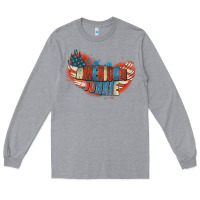 Heather Grey American junkie 4th of july Long Sleeve Tee - FaDigitalArtStudio