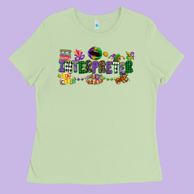 Interpreter Mardi Gras Ladies Tee Designed By Cowgirlartshop
