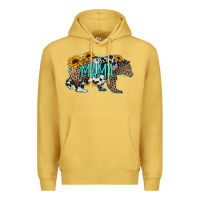 Antique Gold mama bear sunflowers leopard cowhide mother's day Premium Hoodie - Jasminsmagicworld