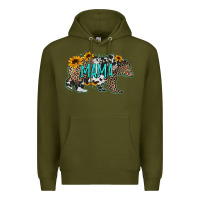 Army Green mama bear sunflowers leopard cowhide mother's day Premium Hoodie - Jasminsmagicworld