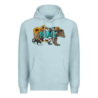 Blue Mist mama bear sunflowers leopard cowhide mother's day Premium Hoodie - Jasminsmagicworld