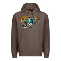 Coffee mama bear sunflowers leopard cowhide mother's day Premium Hoodie - Jasminsmagicworld