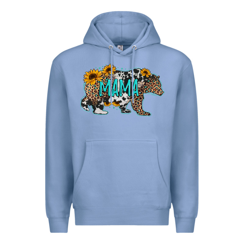 Mama Bear Sunflowers Leopard Cowhide Mother's Day Premium Hoodie by Jasminsmagicworld | Teevron