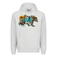 Dove Grey mama bear sunflowers leopard cowhide mother's day Premium Hoodie - Jasminsmagicworld