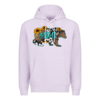 Lilac mama bear sunflowers leopard cowhide mother's day Premium Hoodie - Jasminsmagicworld