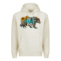 Oatmeal Heather mama bear sunflowers leopard cowhide mother's day Premium Hoodie - Jasminsmagicworld