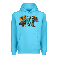 Ocean Blue mama bear sunflowers leopard cowhide mother's day Premium Hoodie - Jasminsmagicworld