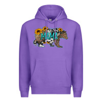 Purple mama bear sunflowers leopard cowhide mother's day Premium Hoodie - Jasminsmagicworld