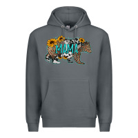 Rock mama bear sunflowers leopard cowhide mother's day Premium Hoodie - Jasminsmagicworld