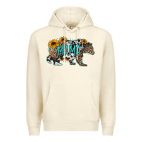 Sandshell mama bear sunflowers leopard cowhide mother's day Premium Hoodie - Jasminsmagicworld