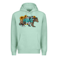 Seafoam mama bear sunflowers leopard cowhide mother's day Premium Hoodie - Jasminsmagicworld