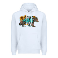 White mama bear sunflowers leopard cowhide mother's day Premium Hoodie - Jasminsmagicworld