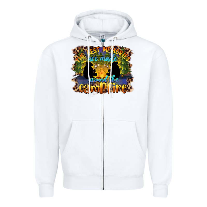 The Best Memories Are Made Around The Campfire Camping Zipper Hoodie by BarkalooDesign | Teevron
