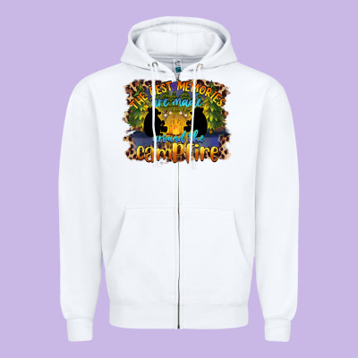 The Best Memories Are Made Around The Campfire Camping Zipper Hoodie Designed By Barkaloodesign