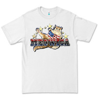 White Meowica cat 4th of july Premium Tee - HowdyJamesFarm