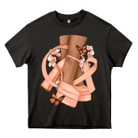 Asphalt Cancer diva peach ribbon Heavy Core Tee - NancyCooperArtShop