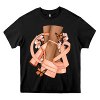 Black Cancer diva peach ribbon Heavy Core Tee - NancyCooperArtShop